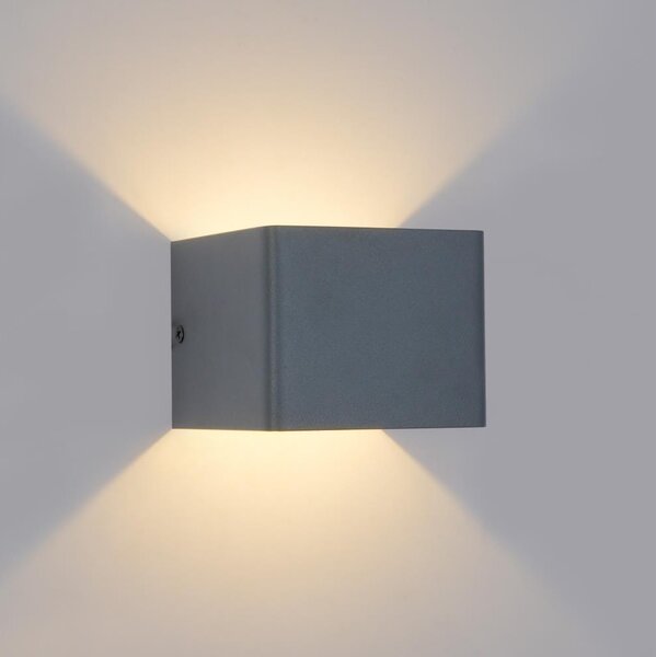 Brilagi - Aplică LED de exterior DONNANI, 5 W, 230 V, 10 cm, antracit, IP44