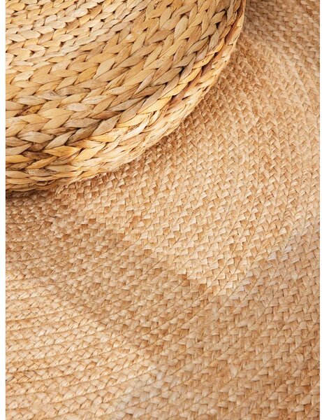 Covor în culoare naturală reversibil, țesut manual rotund din iută ø 100 cm Jutta Gold – Hanse Home