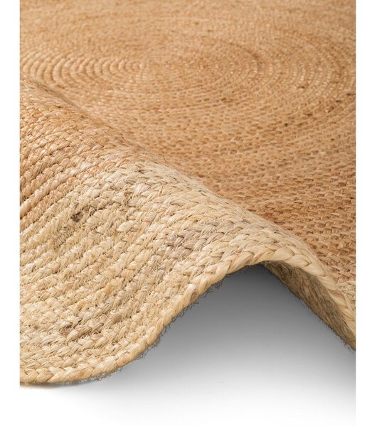 Covor în culoare naturală reversibil, țesut manual rotund din iută ø 100 cm Jutta Gold – Hanse Home