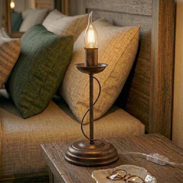 Lampă de masă ANTON 1xE14/60W/230V bronz