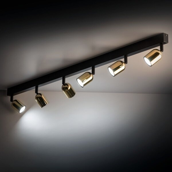 Plafonieră LED TOP 6xGU10/10W/230V negru/auriu