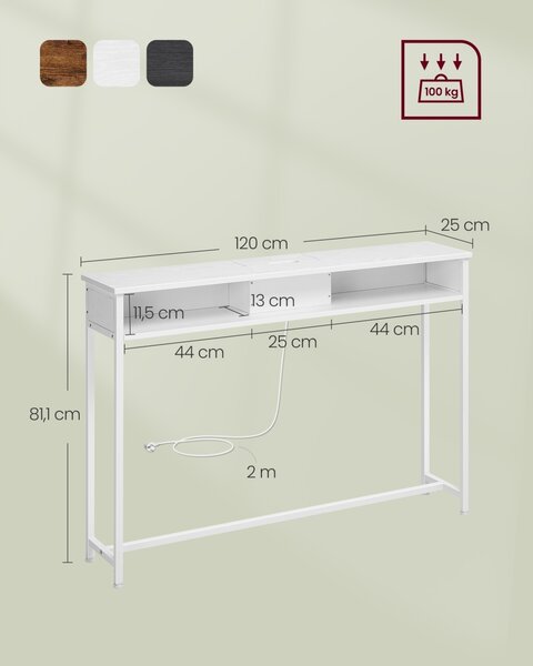 Consola Vasagle Alb 120x25x81.1 cm