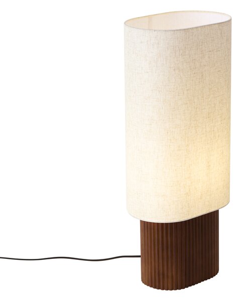 Lampă de podea Japandi din lemn de nuc cu abajur textil 70cm - Lamel