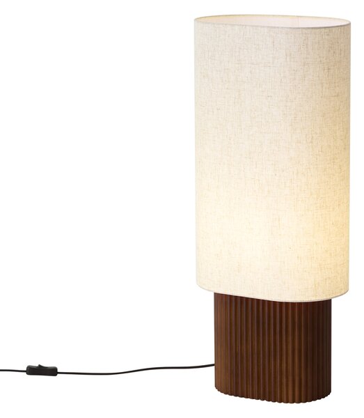 Lampă de podea Japandi din lemn de nuc cu abajur textil 70cm - Lamel