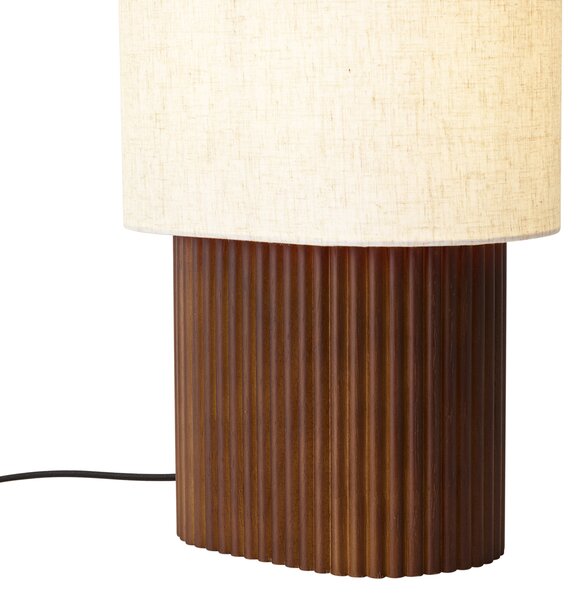 Lampă de podea Japandi din lemn de nuc cu abajur textil 70cm - Lamel