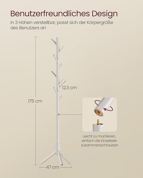 Cuier Vasagle Bej 47x47x175 cm