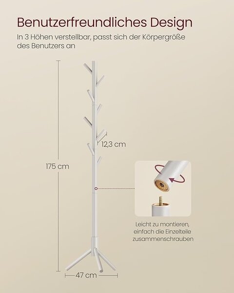 Cuier Vasagle Bej 47x47x175 cm