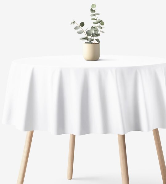 Goldea față de masă 100% bumbac alb - rotundă Ø 130 cm