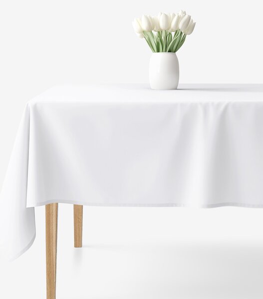 Goldea față de masă din 100% bumbac solid - albă 140 x 220 cm