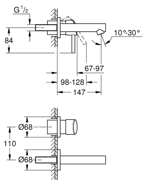 Grohe Concetto baterie lavoar ascuns crom 19575001