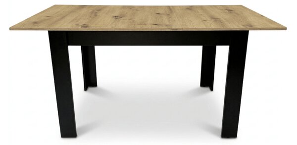 Masa extensibila de dining MADO 120/160x80 cm, neagra/stejar artisan