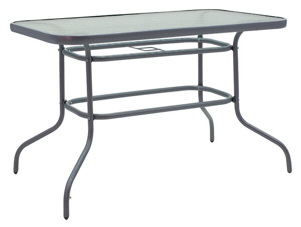 Set de gradina masa si scaune 5 bucati Calan metal negru-textilena gri inchis 110x60x70cm