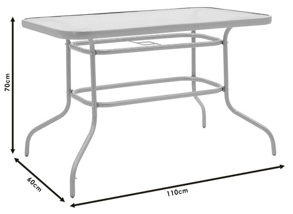 Set de gradina masa si scaune 5 bucati Calan metal negru-textilena gri inchis 110x60x70cm