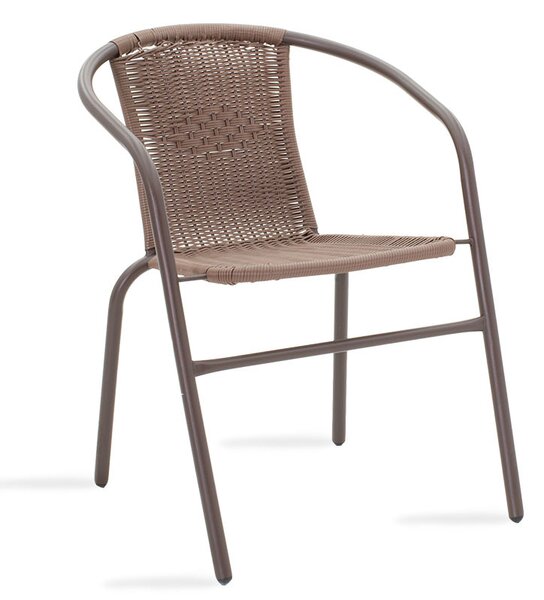 Set de gradina masa si scaune 3 bucati Watson-Obbi plastic PE maro-metal 70x70x70cm