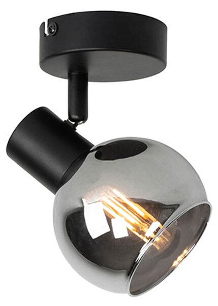 Spotlight inteligent pentru plafon negru cu sticlă fumurie cu Wi-Fi P45 - Vidro