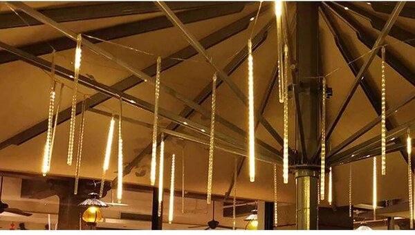 Instalatie luminoasa tip perdea, exterior/interior, 288 LED, alb cald, IP44, 3.5 m, Isotrade