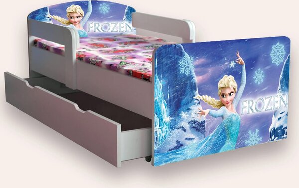 Pat copii Frozen cu manere Mare 2-12 ani Cu sertar Cu saltea