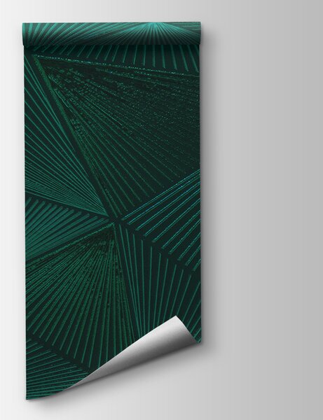 Fototapet Model triunghiular verde pe o suprafață verde, Fototapet designer, Fototapet populare, u96289 - Tapeko.ro