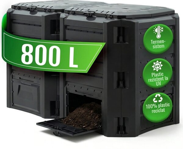 Compostor de grădină - Compogreen 800 l, negru Prosperplast
