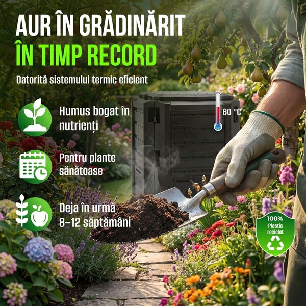 Compostor de grădină - Compogreen 800 l, negru Prosperplast