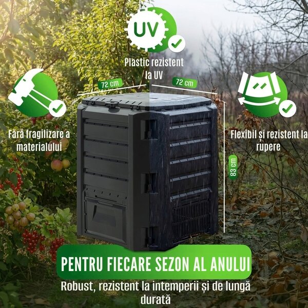 Compostor de grădină - Compogreen 800 l, negru Prosperplast