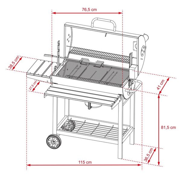 Grătar multifuncțional cu afumătoare + rotisor electric KRISTEN