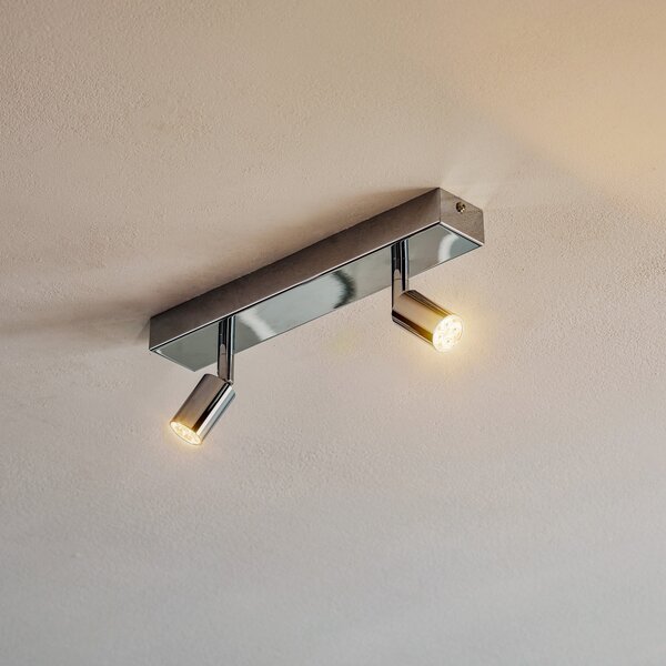 Busch Plafonieră LED aspect modern 2 surse, Metalic, Camera de zi / sufragerie, Metal, Modern