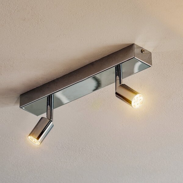 Busch Plafonieră LED aspect modern 2 surse, Metalic, Camera de zi / sufragerie, Metal, Modern
