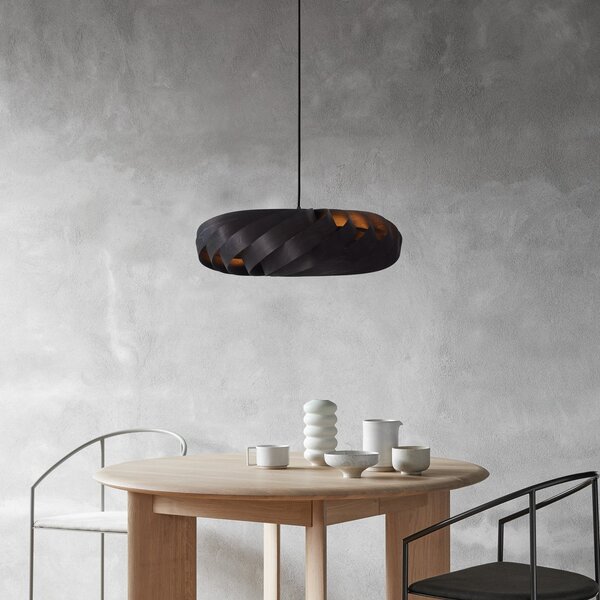 Tom Rossau TR5 Lustră Pendul Ø60 Birch Black - Rossau, reglabil, Negru, Camera de zi / sufragerie, Lemn, Scandinavă