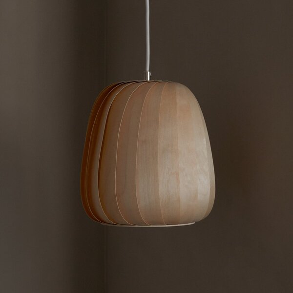 Tom Rossau Lampă suspendată ST906, mesteacăn, 42 cm, lemn, E27, reglabil, Lemn, Camera de zi / sufragerie, Lemn, Scandinavă