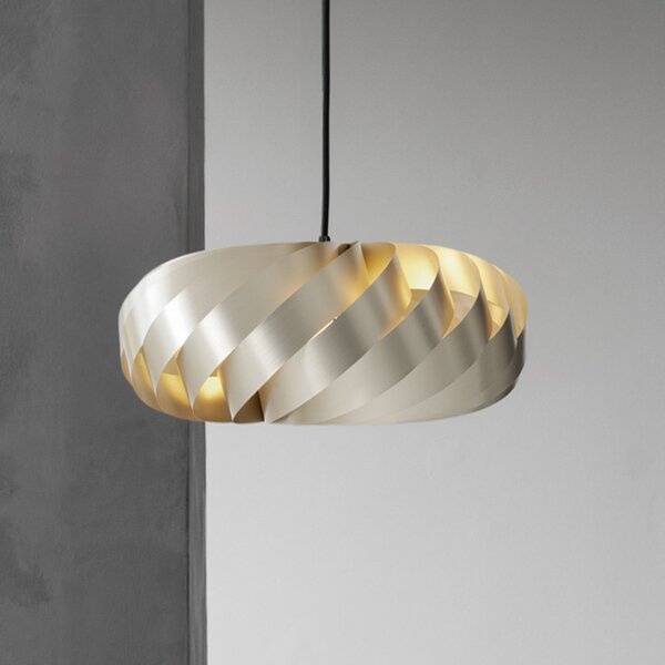 Tom Rossau Lampă suspendată TR5, Ø 40 cm, auriu, aluminiu, reglabil, Auriu / Alamă, Camera de zi / sufragerie, Aluminiu, Scandinavă