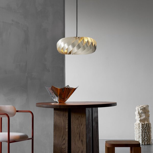 Tom Rossau Lampă suspendată TR5, Ø 40 cm, auriu, aluminiu, reglabil, Auriu / Alamă, Camera de zi / sufragerie, Aluminiu, Scandinavă