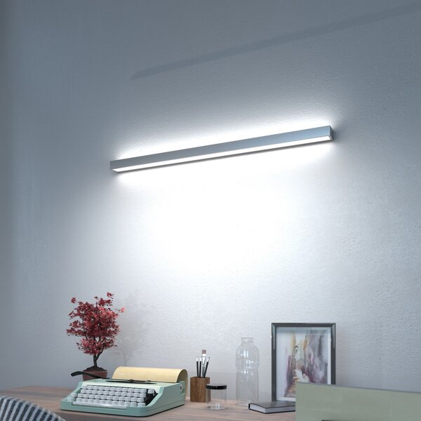 MCJ Aplică Mera LED, lățime 80 cm, aluminiu, 4.000K, Metalic, Hol, Metal, Modern
