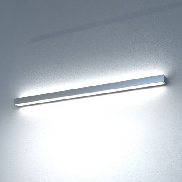 MCJ Aplică Mera LED, lățime 80 cm, aluminiu, 4.000K, Metalic, Hol, Metal, Modern
