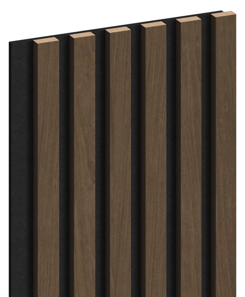 Mexen Lam-F, lamele acustice de perete 275 × 30 cm, suport din fetru 8 mm, furnir tehnic, nuc espresso, S105-275307-3015-019