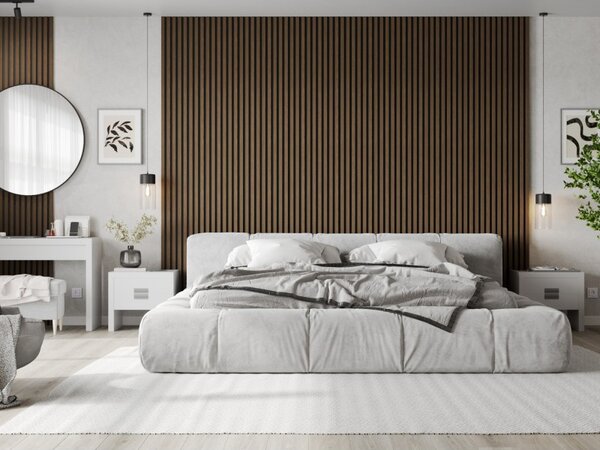 Mexen Lam-F, lamele acustice de perete 275 × 30 cm, suport din fetru 8 mm, furnir tehnic, nuc espresso, S105-275307-3015-019