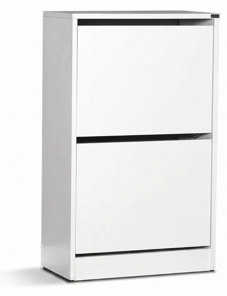 Pantofar Adore Compact, 10 Perechi, 2 Compartimente, Alb - Mov, 51x84x26 cm