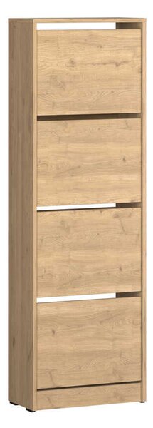 Pantofar Adore Compact XL, 16 Perechi, 4 Compartimente, Alb - Natur, 51x157x26 cm