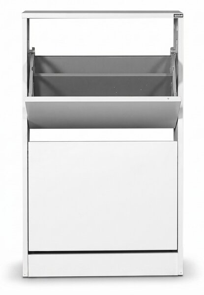Pantofar Adore Compact, 10 Perechi, 2 Compartimente, Alb - Mov, 51x84x26 cm