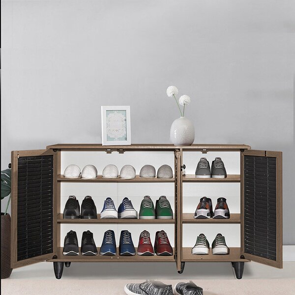 Dulap Pantofi Model Nathalia III, Stejar sonoma / Nuc, 105x35x66 cm