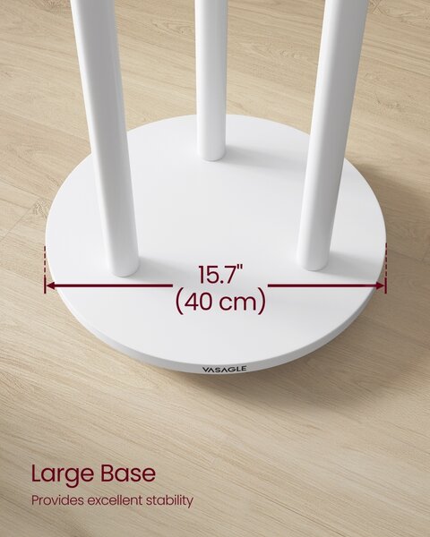 Cuier tip pom cu roti Model Goliath, Alb, 40 x 175 cm