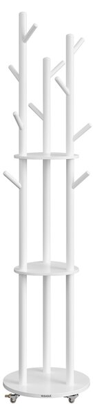 Cuier tip pom cu roti Model Goliath, Alb, 40 x 175 cm