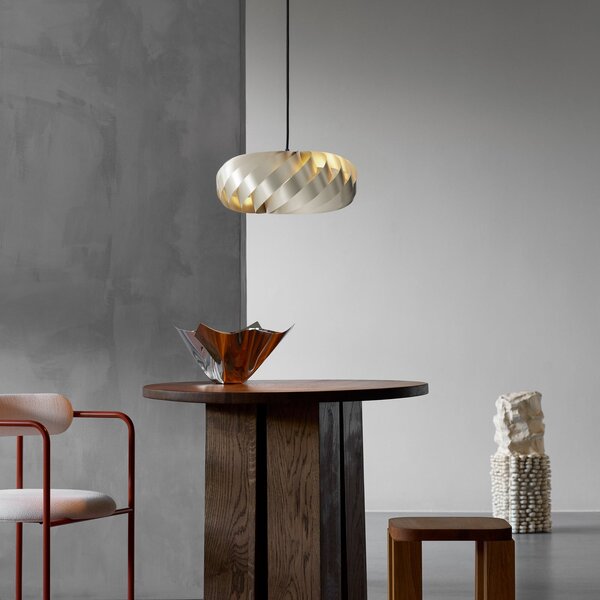 Tom Rossau Lampă suspendată TR5, Ø 60 cm, auriu, aluminiu, reglabil, Auriu / Alamă, Camera de zi / sufragerie, Aluminiu, Scandinavă