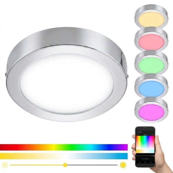Plafonieră LED RGBW dimabilă pentru baie Eglo 33667 FUEVA-C 21W/230V d. 30cm