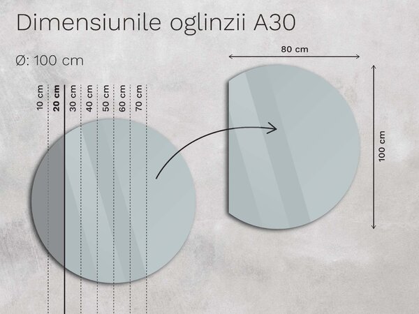 Oglindă atipică cu iluminare LED A30