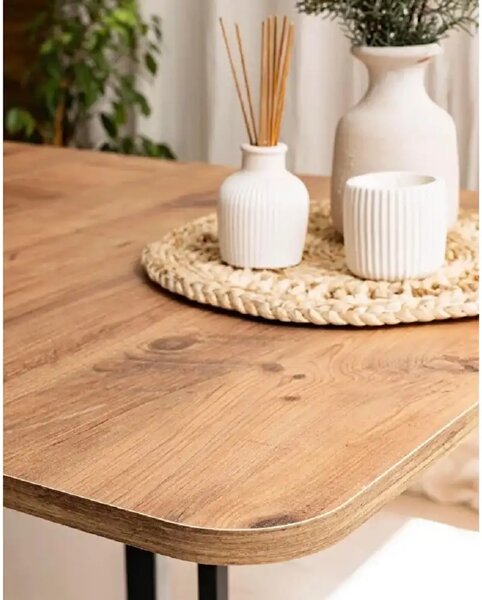 Masa Bucatarie pliabila cu roti Homs Nuc 120 x 80 x 74 cm