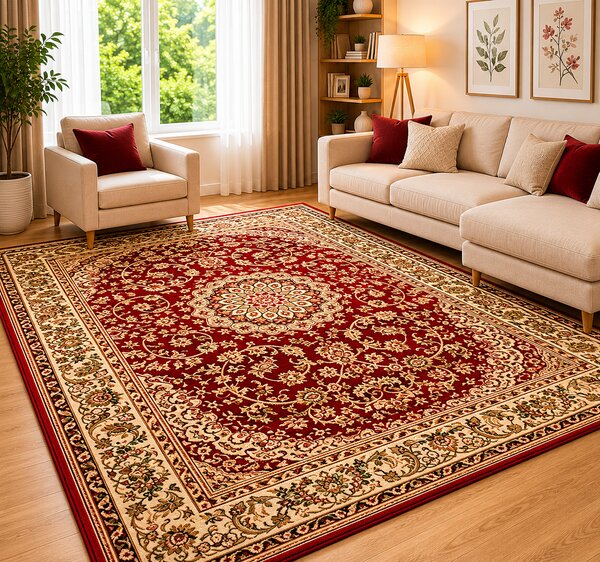 Covor Clasic, Lotos 1555, Grena, Diverse Dimensiuni, 1800 gr mp