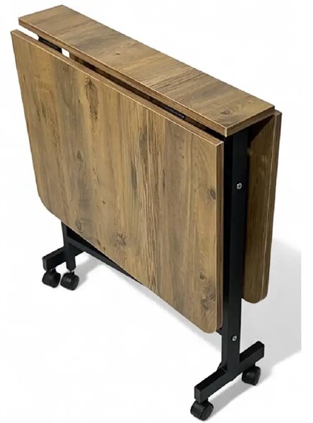 Masa Bucatarie pliabila cu roti Homs Nuc 120 x 80 x 74 cm