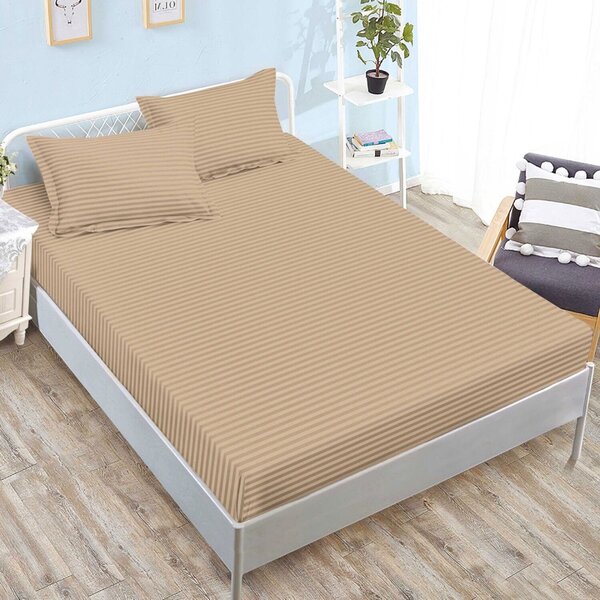 Husă damasc policoton universală, pentru saltea de 160x200cm / 180x200cm, cu două fețe de pernă