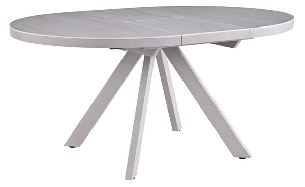 Masa extensibila LYRA, crem cu efect de marmura/gri, 120/160x120x75 cm
